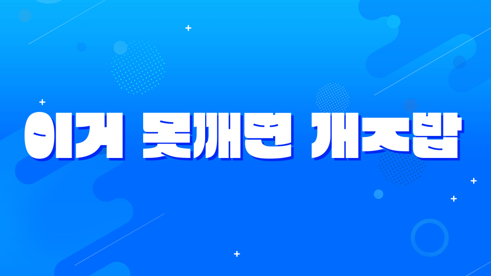 이거 못깨면 개ㅈ밥