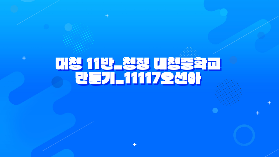 대청 11반_청정 대청중학교 만들기_11117오선아