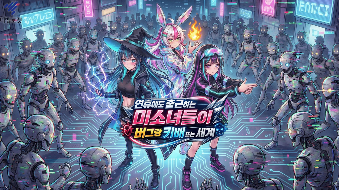 [디벨로켓] 연휴에도 출근하는 미소녀들이 버그랑 키배뜨는 세계