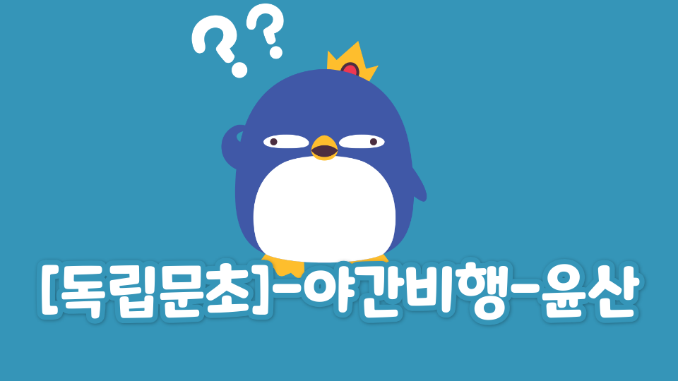 [독립문초]-야간비행-윤산