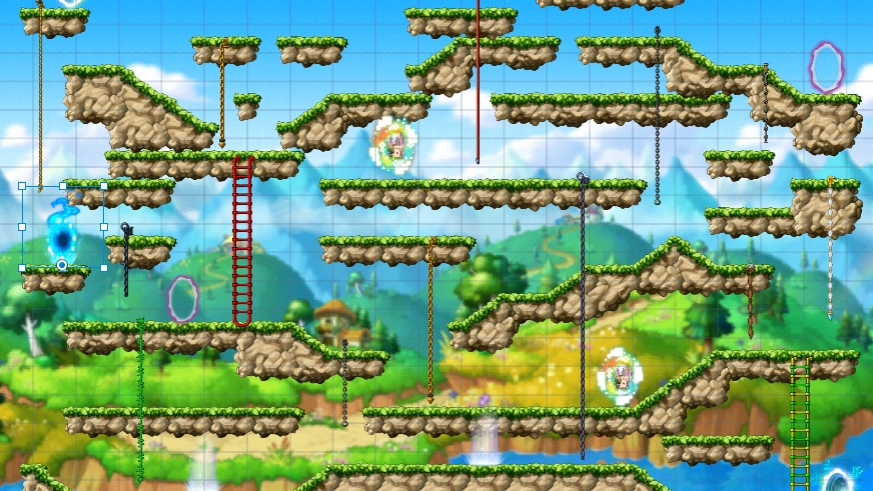 (횡스크롤)8방향 조이스틱 이동 로프 사다리 포탈 확인 월드