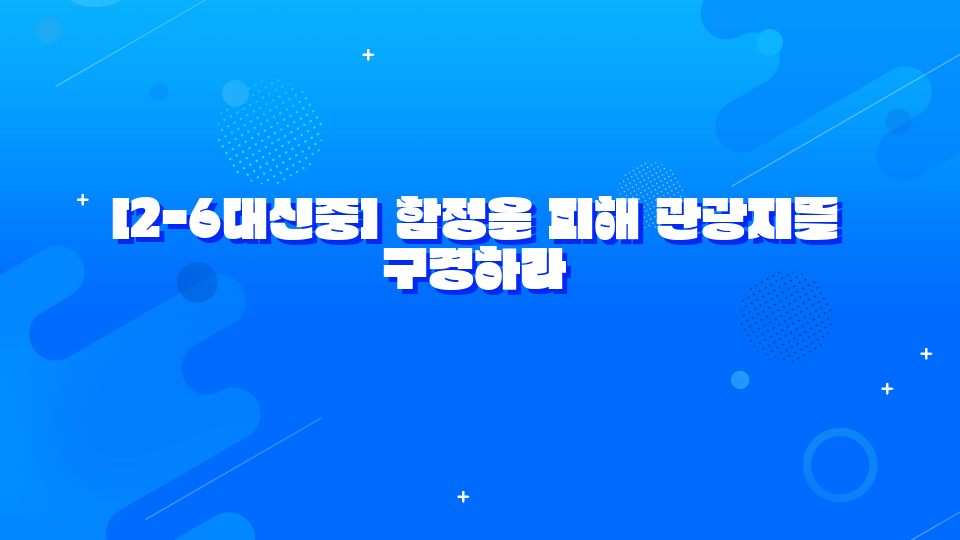 [2-6대신중] 함정을 피해 관광지를 구경하라